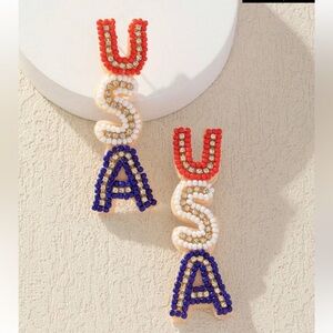 USA earrings, new!